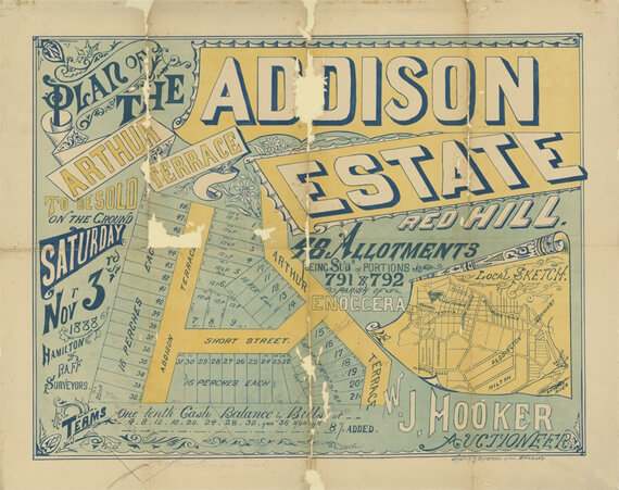 Image of a damaged poster from 1888.