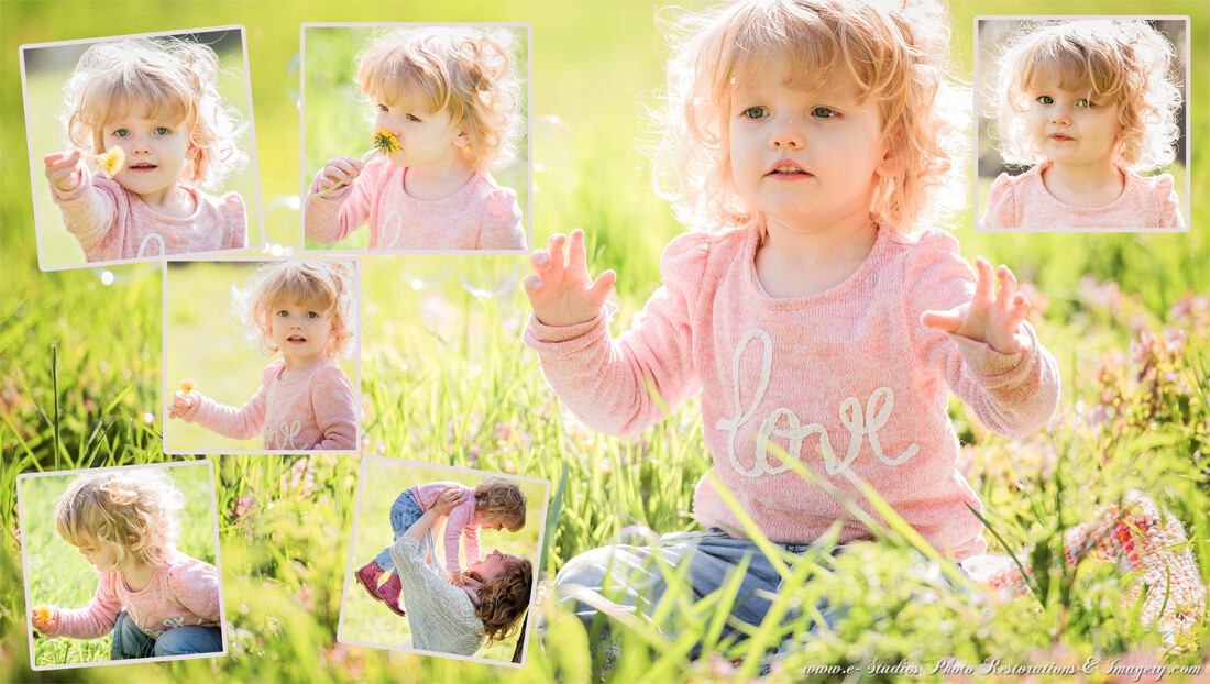 Photo Montage of a Mother celebrating Mother's Day.