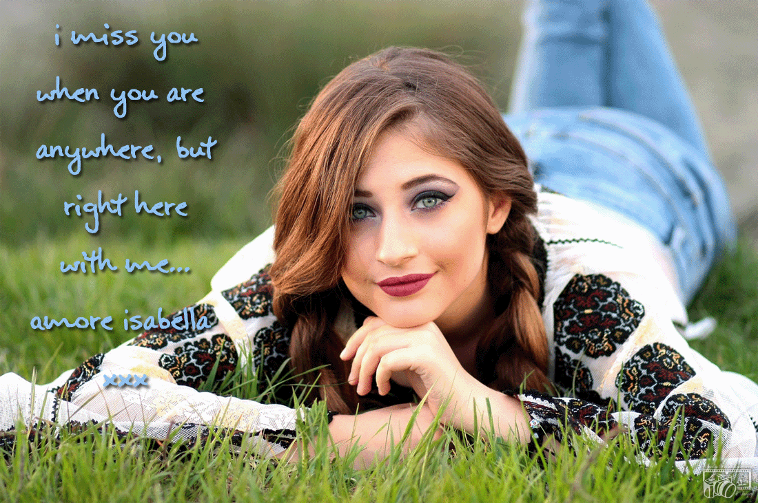 Image of an e-card with a young lady winking.