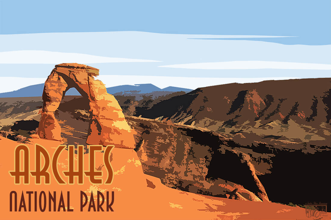 Image of  Wall Art / Travel Poster: Arches National Park, Grand Canyon, USA.